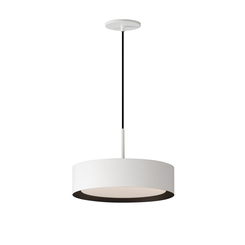 Luminaire suspendu 1 lumière Echo, Blanc / noir