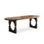 Bureau ovale brun en bois massif-130838095