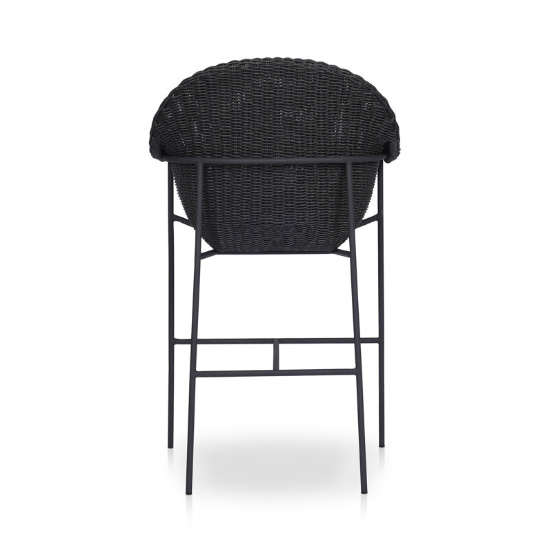 Suerte Outdoor Bar Stool, Black, Gray