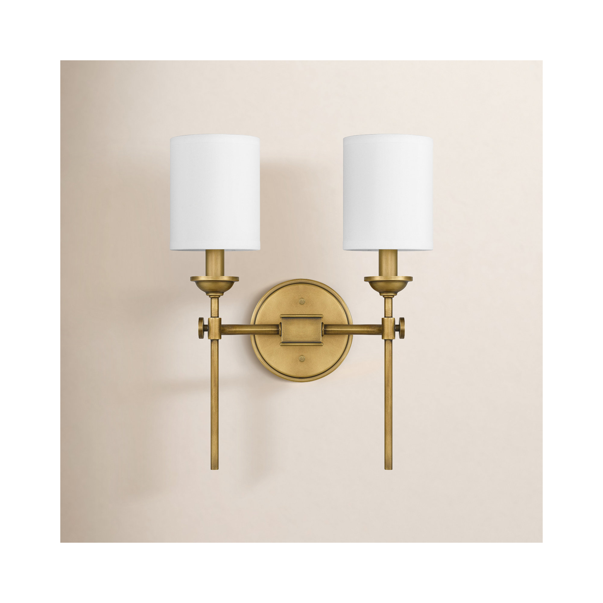 Danforth 2 Light Steel Dimmable Wallchiere, Weathered Brass