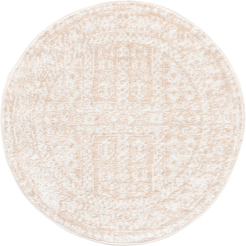 Tapis oriental beige / ivoire Bradbury, Rond 3 pi