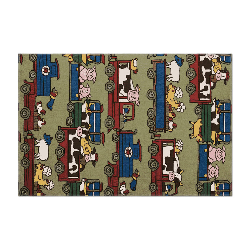 Tapis intérieur et extérieur brun Transport, Rectangle 5 pi x 7 pi