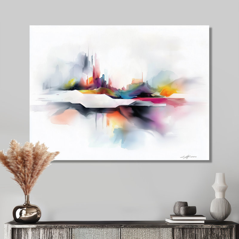 Urban Flux Of Abstract New York At Night IV - Modern Metal Wall Decor, Modern Metal Print, 34" H x 44" W x 0.84" D