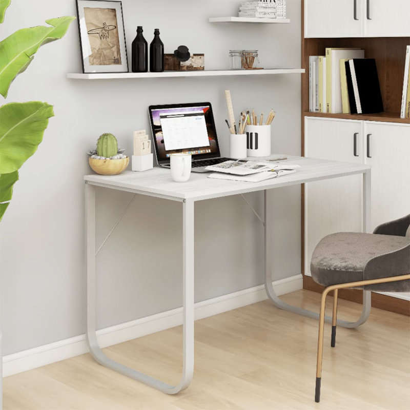 Schuldt 110Cm W Rectangle Writing Desk, White
