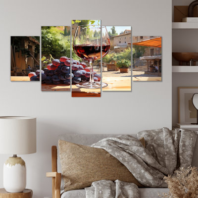 «Sweeping Burgundy Cabernet Wine II», ensemble de décorations murales multiples