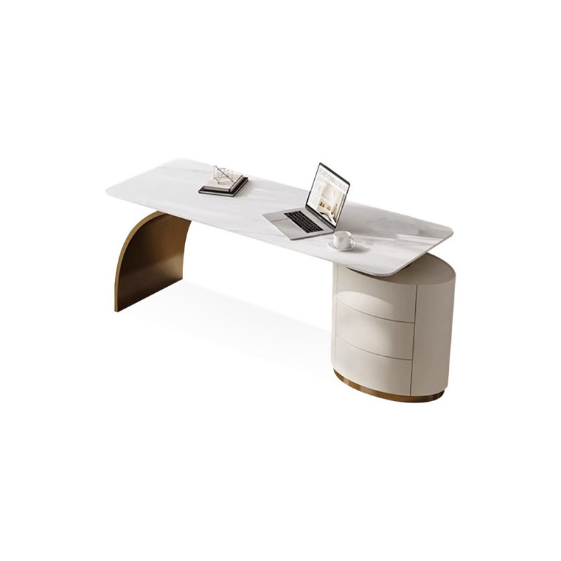 Bureau rectangulaire en bois manufacturé avec 3 tiroirs, null, null