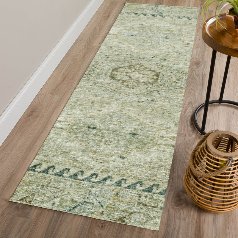 Machine Washable Indoor/Outdoor Earleville ACN2357 Traditional Rug, Runner 2'3" x 7'6"