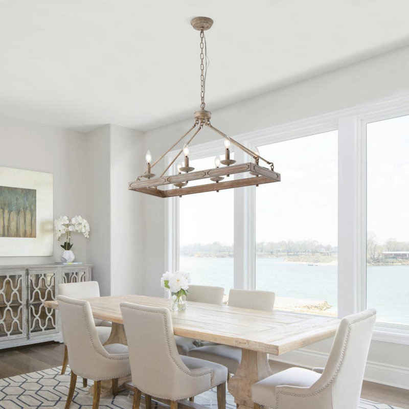 Lustre en bois pour îlot de cuisine 30 pouces Cavalieri