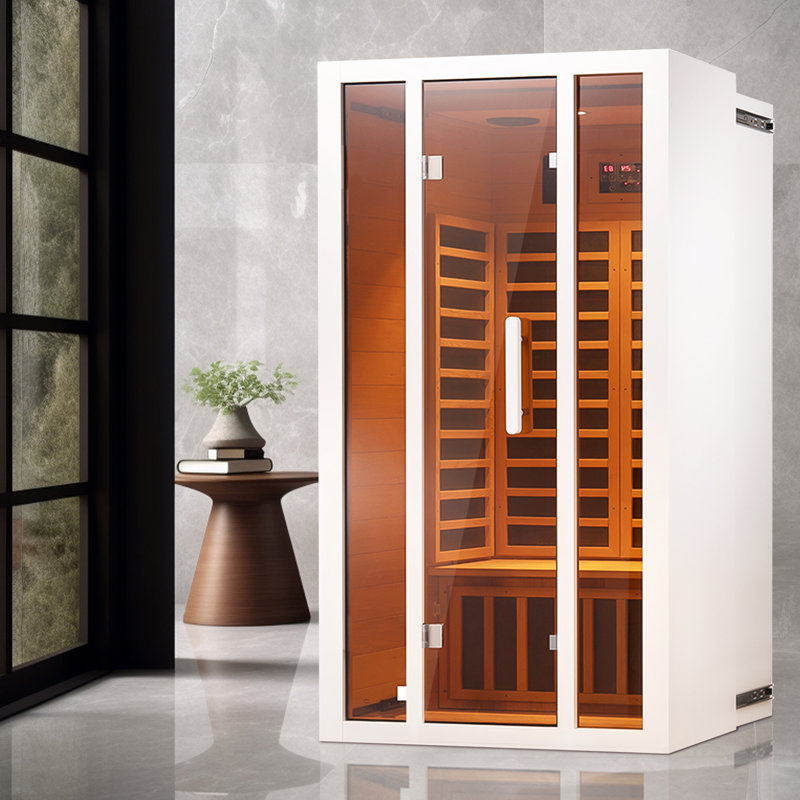 Sauna infrarouge FAR pour 2 personnes compatible avec un meuble-lavabo, Blanc