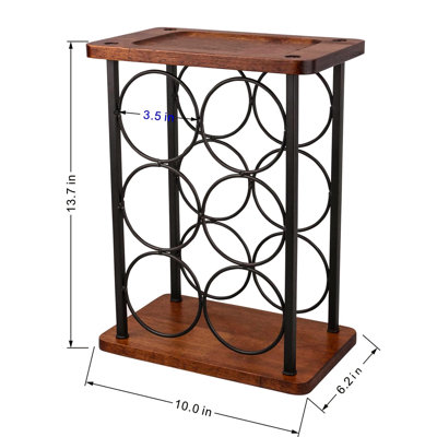 Rennerdale 6 Bottle Tabletop Wine Bottle Rack in
