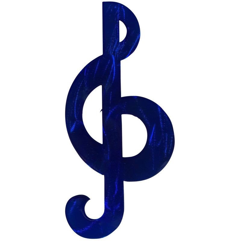 Meyerdirk Art Modern Steel Treble Clef Wall Art - Candy Blue, Candy Blue