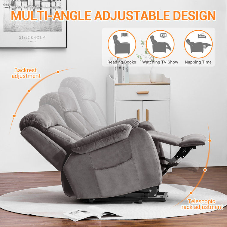  MAGIC UNION Power Lift Chair Electric Recliner Faux Leather  Heated Vibration Massage Sofa with Remote Controls Side Pockets for Elderly  Catnap (Brown) : Home & Kitchen