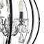 Lustre en chrome 22 po pour salle à manger, vestibule, chambre à coucher - conception de cage moderne à 5 lumières avec gouttes en cristal et base d'ampoule E12 - Compatible avec DEL, certifié BACL