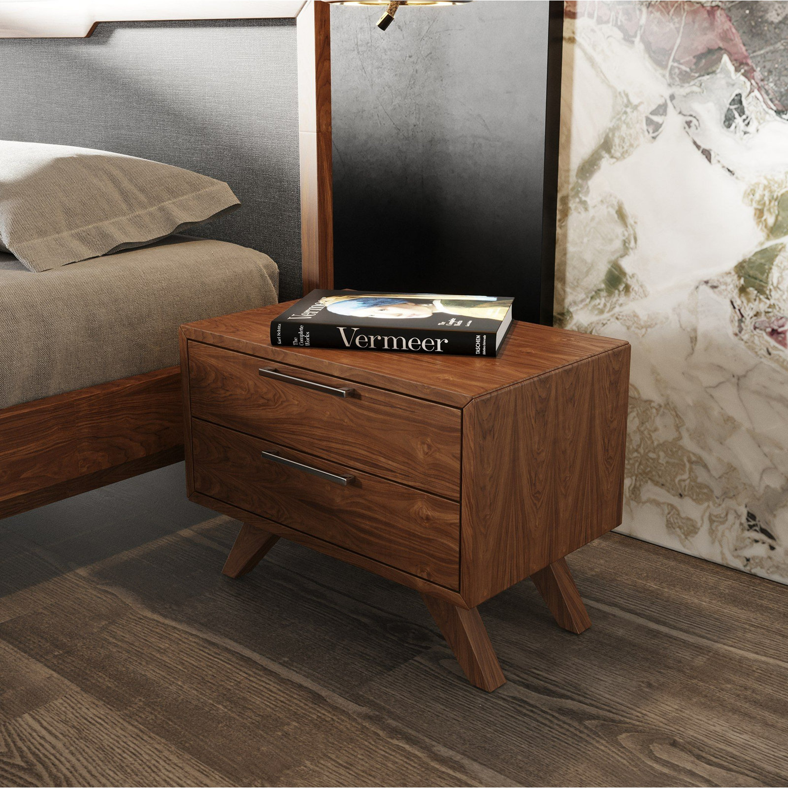 Glow 2 - Drawer Nightstand, Walnut