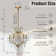 18'' 5-Light Classic/Traditional Lighting Fixture Antique Gold Ornate Crystal Chandelier