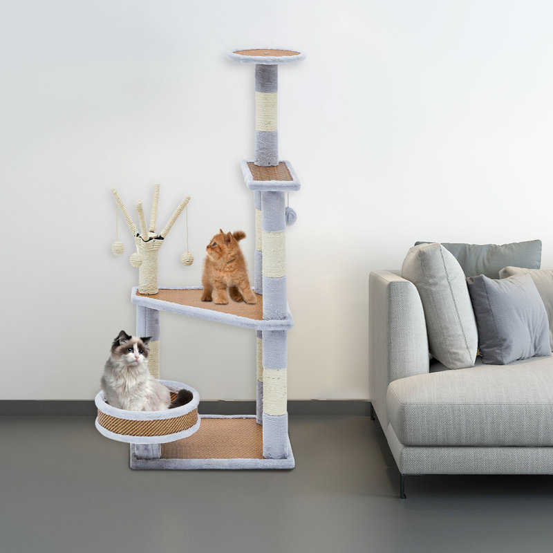 122cm H Cat Tree, Light Grey