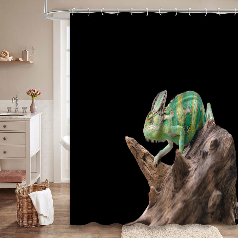 Rideau de douche vert avec 12 crochets, L 72 po x l 78 po