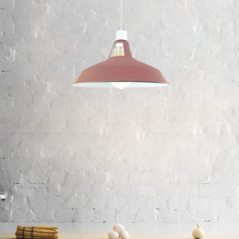 Alkis 16cm H Metal Barn Slotted Lamp Shade ( Uno ), Pink