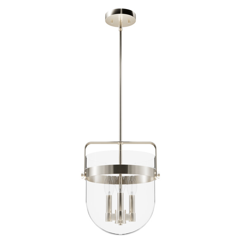  3 - Light Urn Pendant, Brushed Nickel
