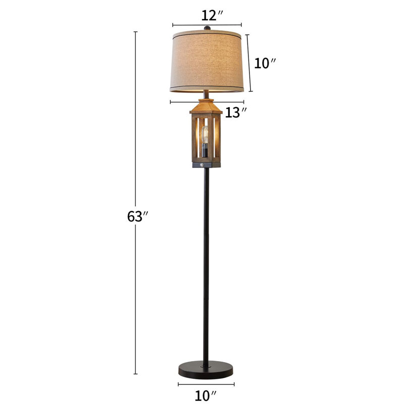 Lampes sur pied 63 "Farmhouse, Bois