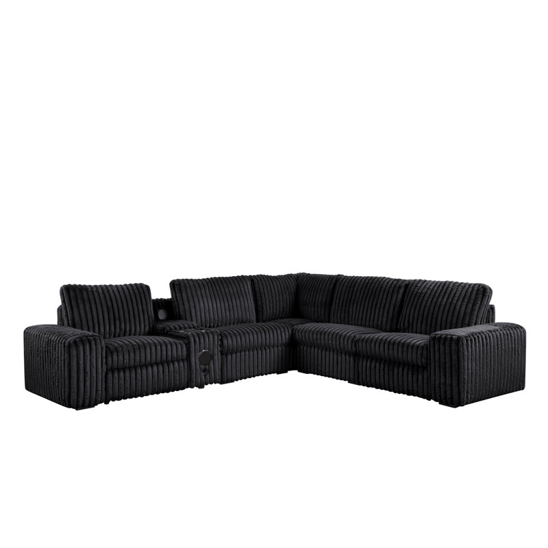 Canapé modulaire inclinable électrique Amelia Onyx