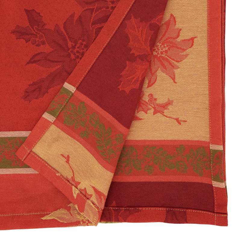 Luxurious Jacquard Tablecloth With Intricate Fall Leaves Design_Square