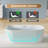 67 In. X 31.5 In. Freestanding Acrylic Soaking  Bathtub With Chrome Drain And  Chrome  Slotted Overflow