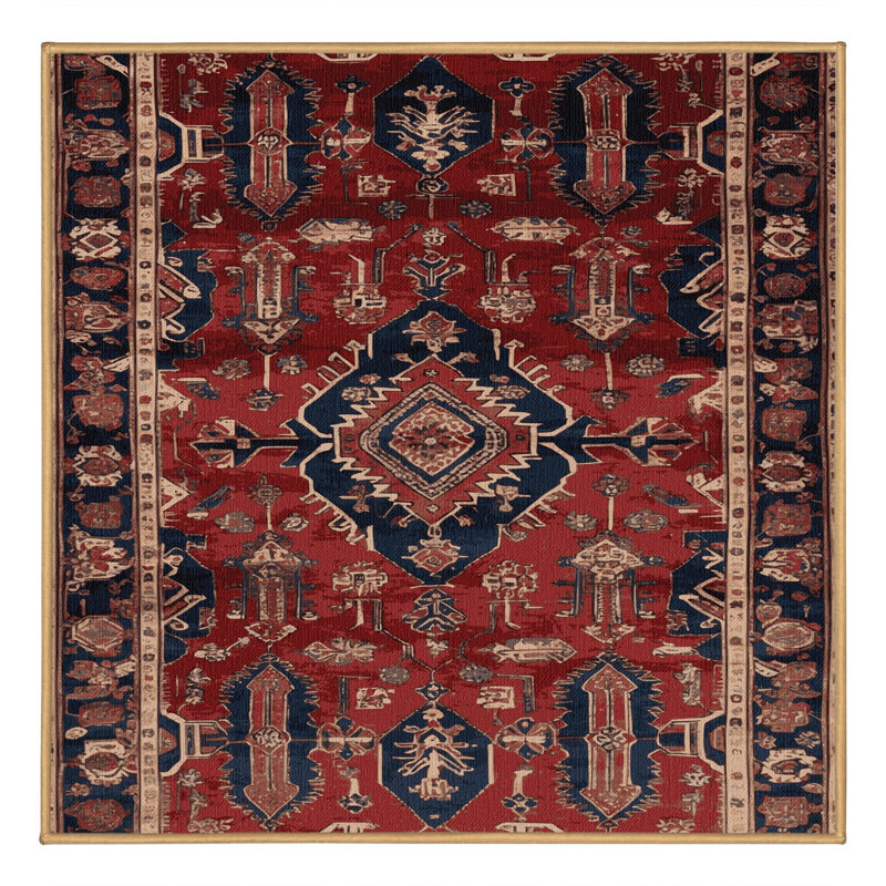 Tapis brun lavable à la machine, Carré 5 pi