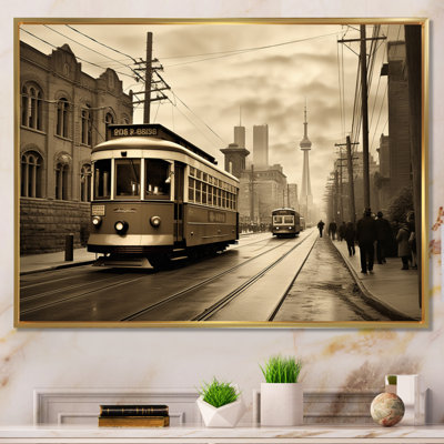 «Toronto City A Nostalgic In A Vintage III - Cityscapes», reproduction d'art sur toile