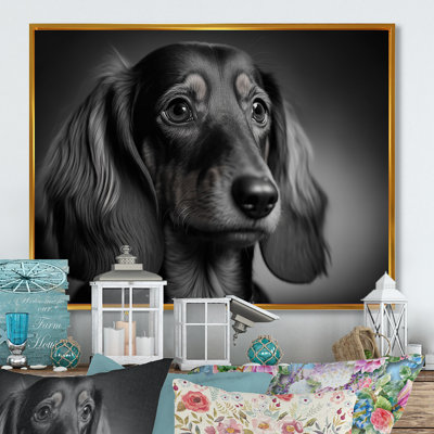 Photographie en noir et blanc Monteco Daschund - reproduction sur toile