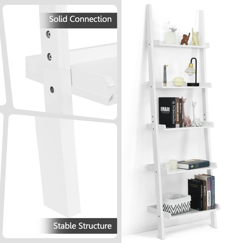 Rozlin 189cm H x 57cm W Ladder Bookcase