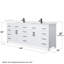 Beckett 84" Freestanding Double Bathroom Vanity with Quartz Top-582092710-582092714-582092716