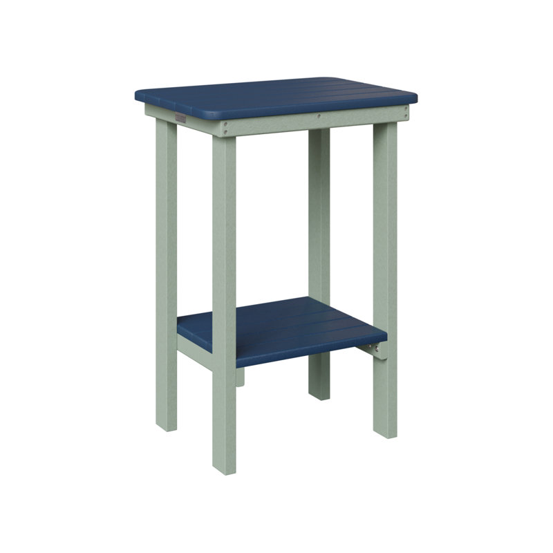 Berlin Gardens Rectangular End Counter Table, Navy Blue, Seafoam