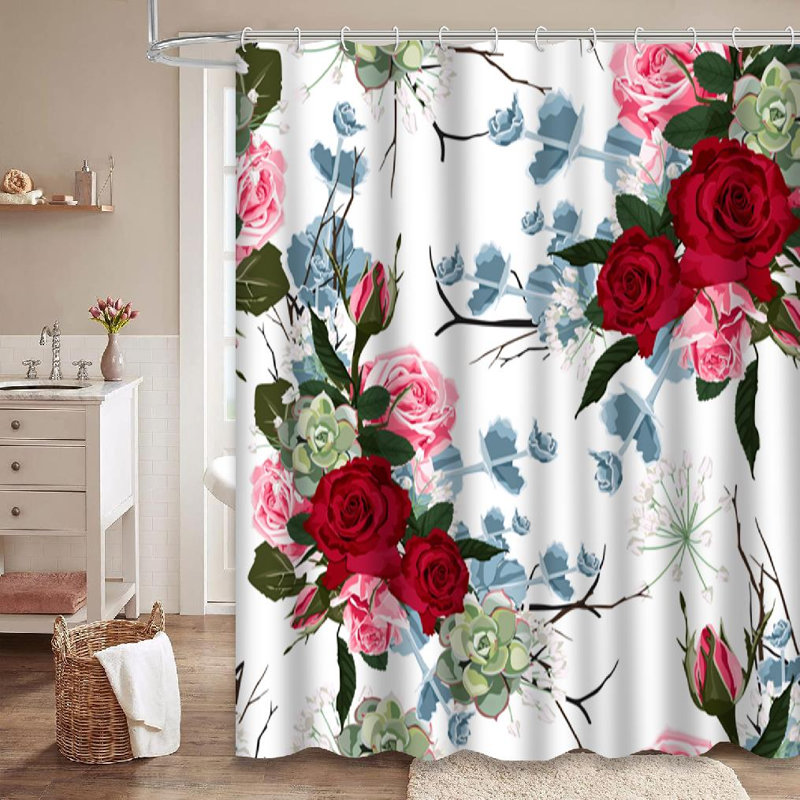 Rideau de douche avec 12 crochets, L 72 po x l 84 po