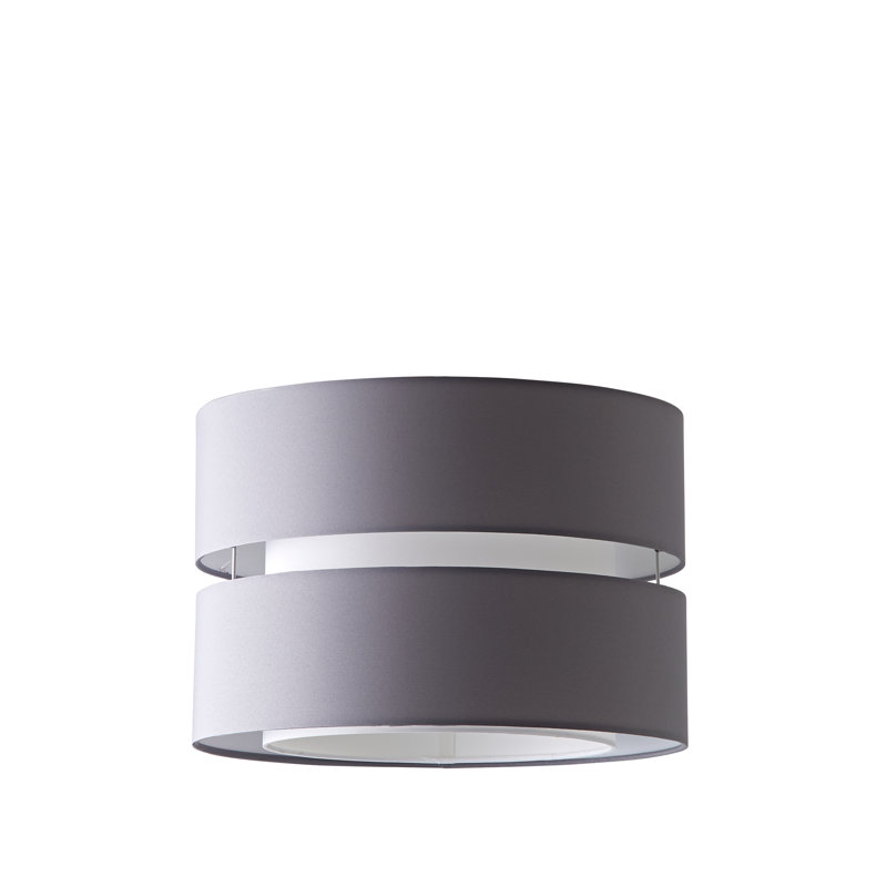 Lynx 24.5cm H Polycotton Drum Pendant Shade ( Clip On ), Grey