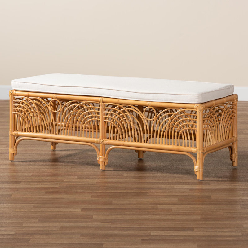 Bellinda Polyester Blend Upholstered Rattan Bench