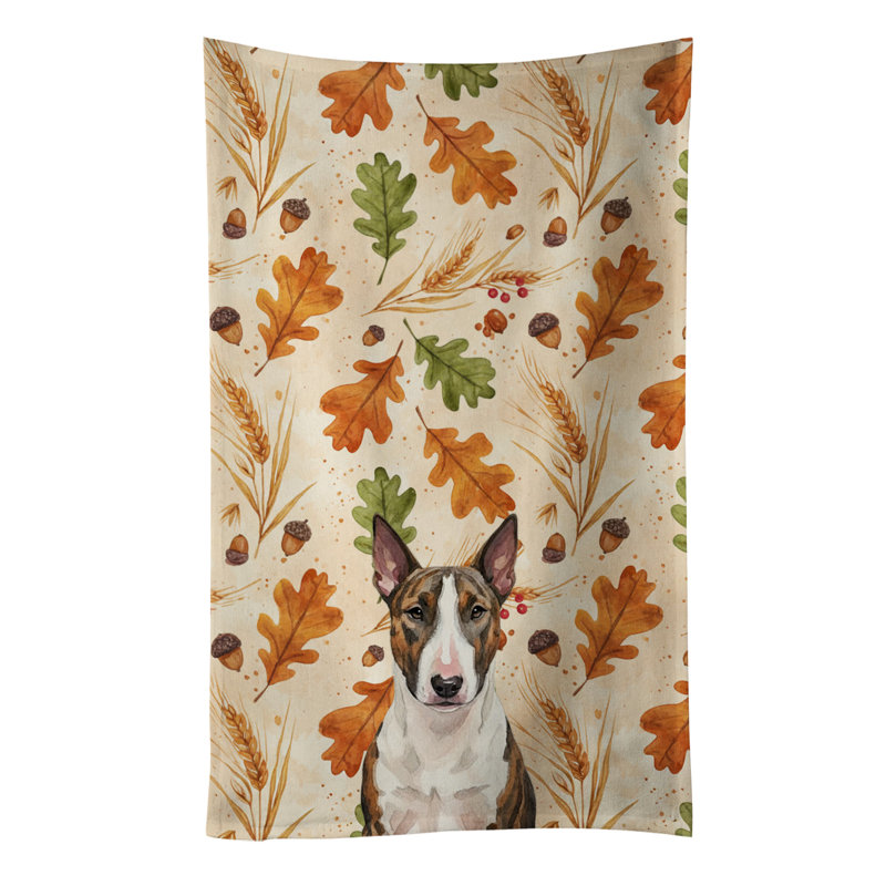 Serviette de cuisine tricolore Sheltie, Bull-terrier bringé et blanc