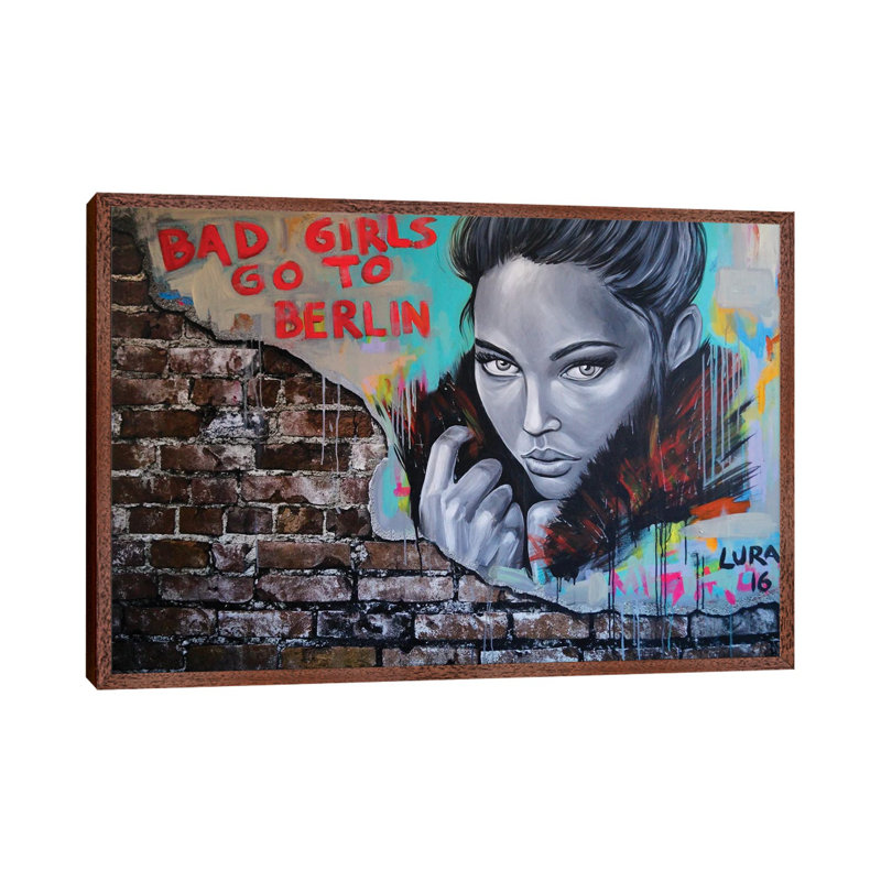 Bad Girls Go to Berlin 1 Piece Wall Art on Canvas, 66.04 cm H x 45.72 cm W, Classic Wood Framed