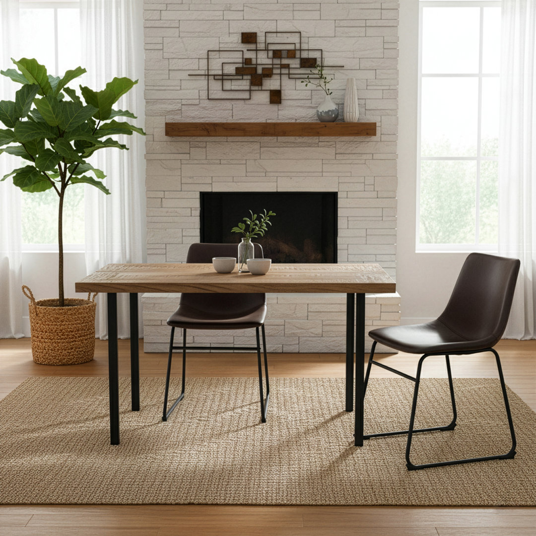 Tyrone 17.5'' H Faux Leather Upholstered Side Chair (Set of 2) Steelside™ 