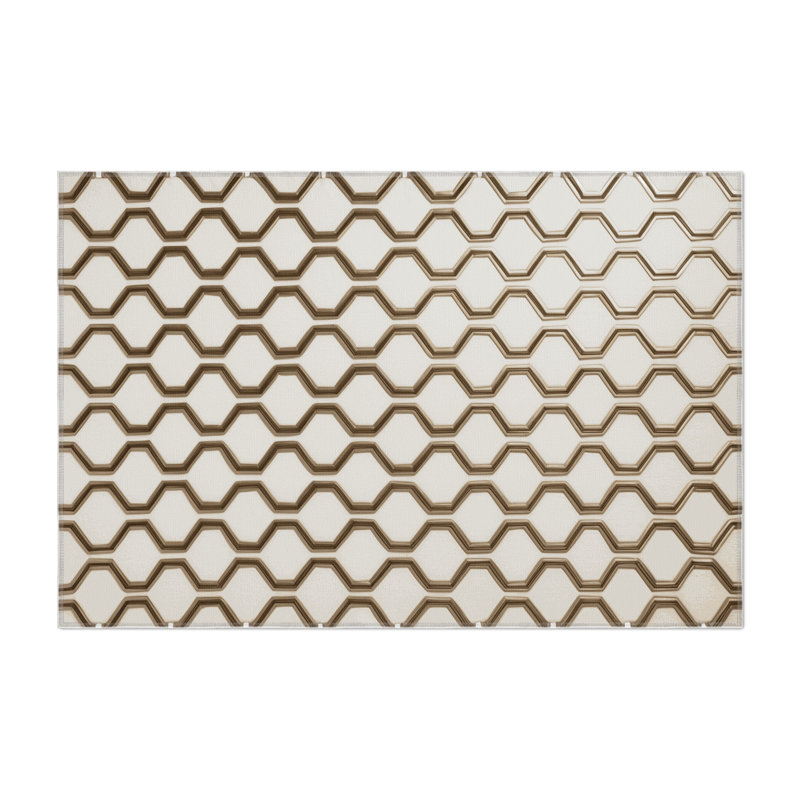 Tapis intérieur et extérieur beige Trellis, Rectangle 9 pi x 12 pi