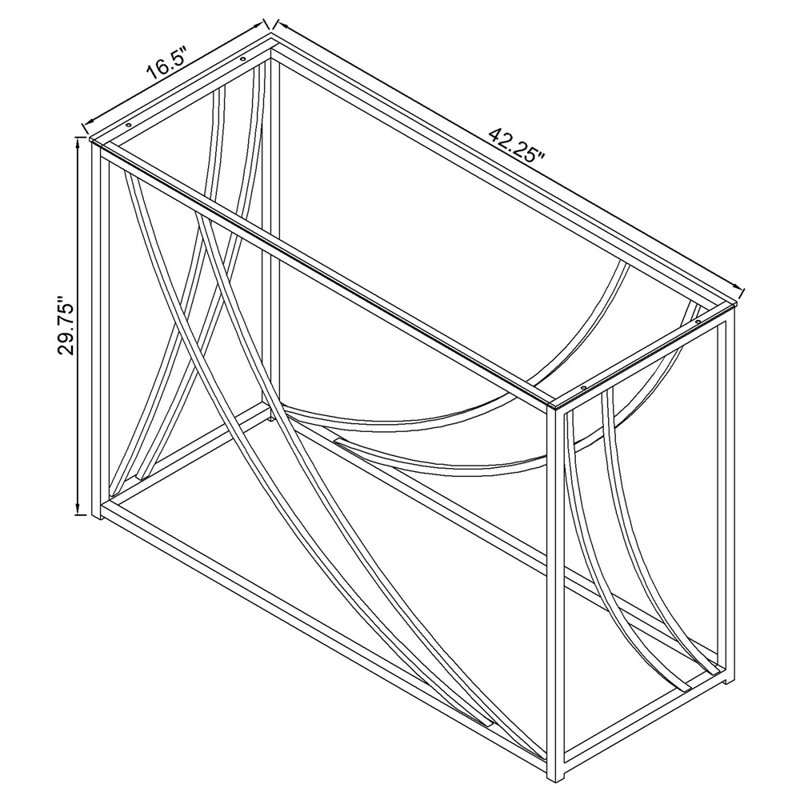 Console en verre chromé