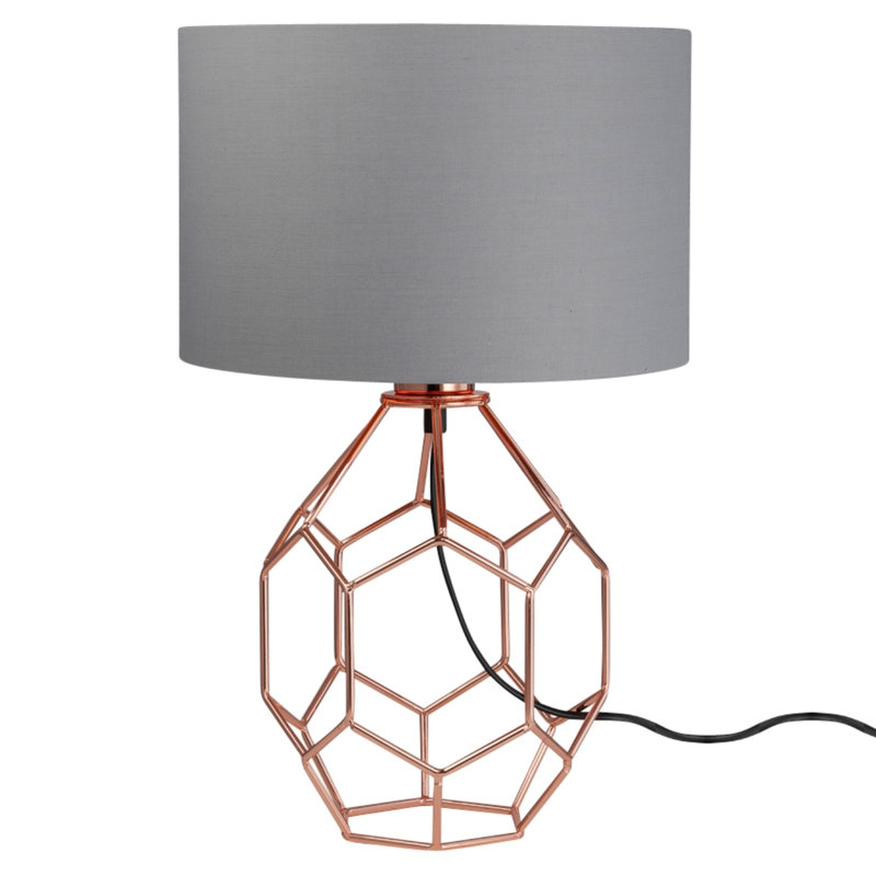 Gatson Metal Table Lamp, Grey