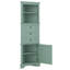 Armoire triangulaire haute avec 3 tiroirs et tablettes réglables, armoire de rangement haute pour salle de bain, panneau de fibres à densité moyenne avec finition peinte-1101084664