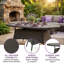 Ensemble repas 7 pièces Boho-Industrial avec table et chaises en rotin | Mobilier de patio 6 places pour terrasses couvertes, osier PE imperméable, assemblage rapide