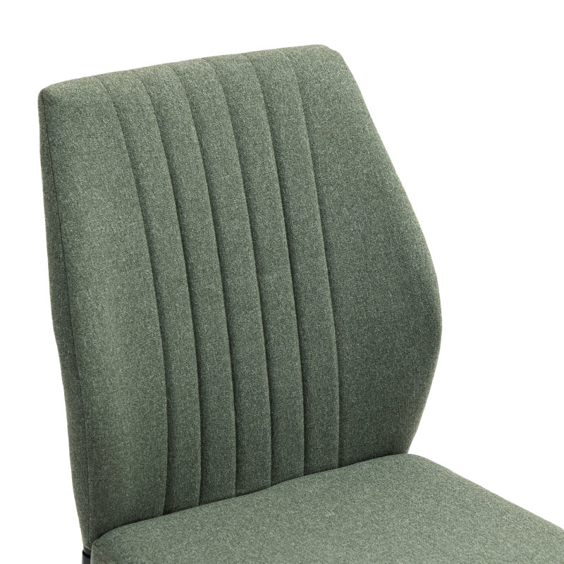 48cm H Fabric Upholstered Metal Side Chair, Green