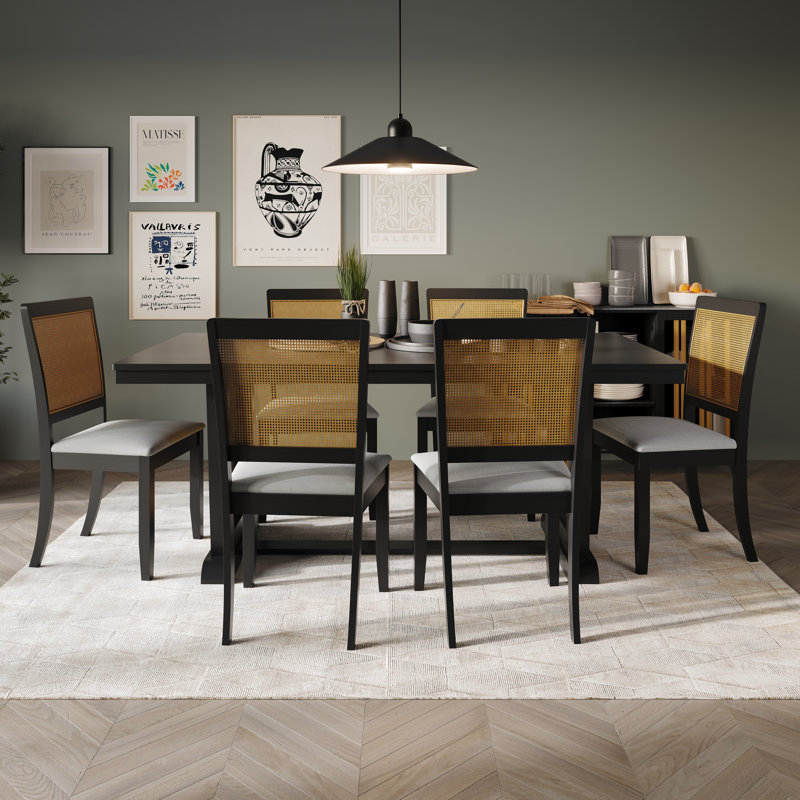 Taire Double Pedestal Dining Set, 7