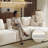 110''W Corduroy Modern  Compressed Block Couch With Plush Cushions-196989162