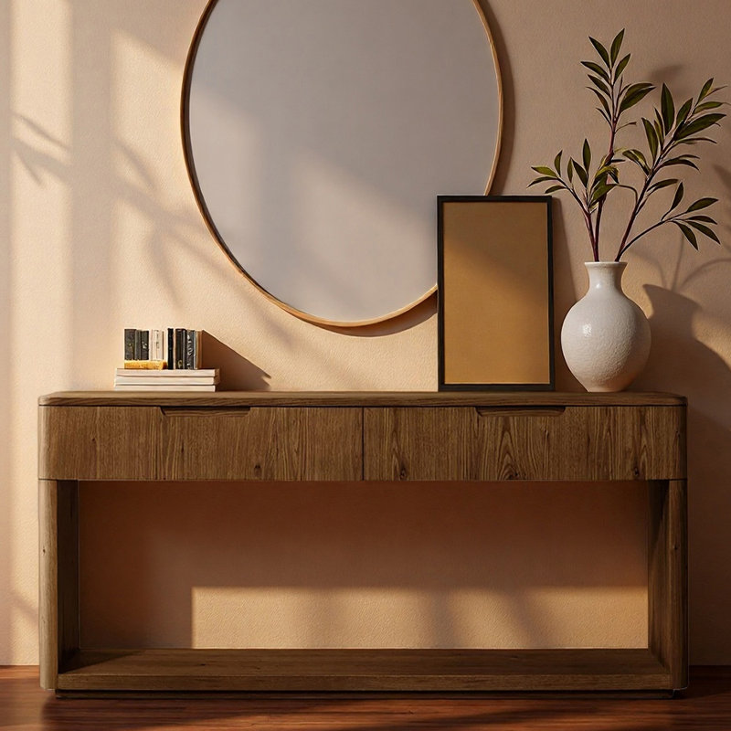 Console simple de style campagne américaine, 29.9" H x 59.8" W x 15" D, Brown