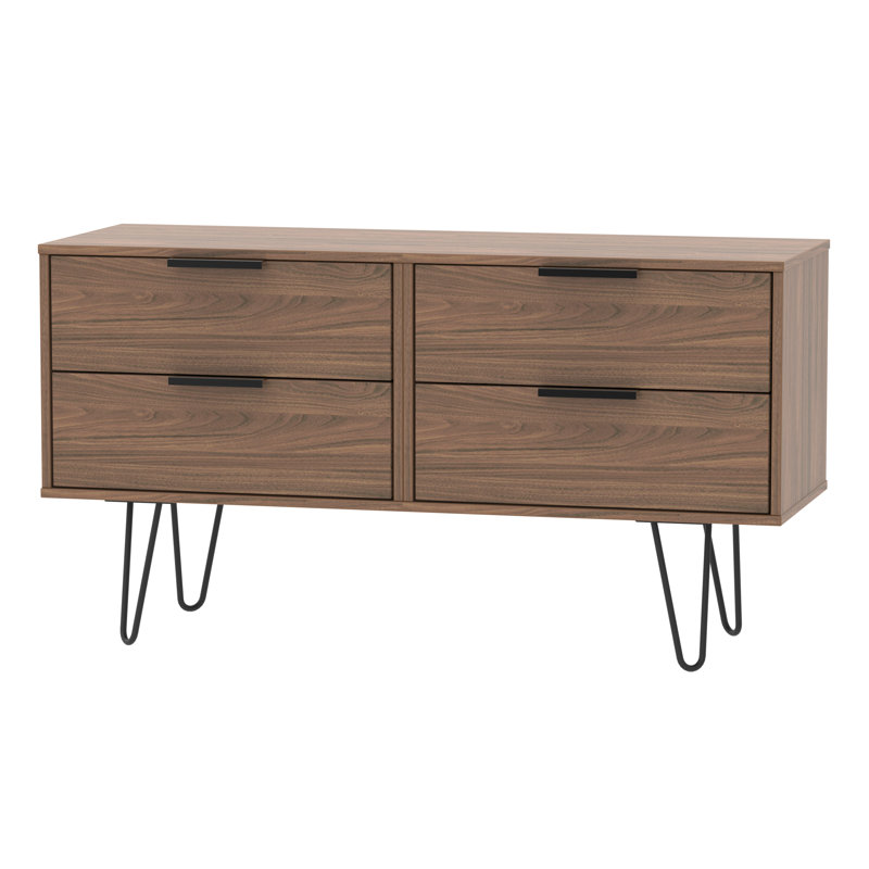 Fully Assembled Berryhill 4 Drawer Chest, Walnut