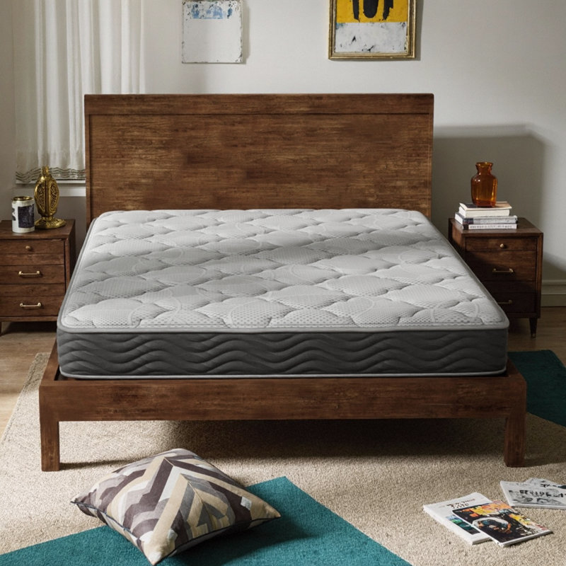 Matelas hybride ferme de 8 pouces avec ressorts ensachés et couche de gel rafraîchissant LUMERIS pour soulager la pression et isoler les mouvements - Certifié CertiPUR-US